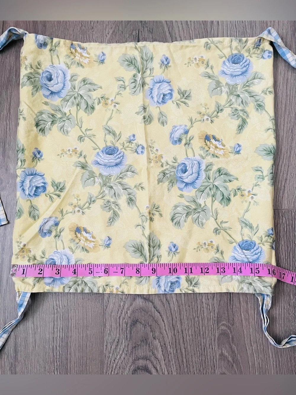 Waverly Vintage Decorative Pillowcase 17x17” Yellow Floral Cotton Cottagecore